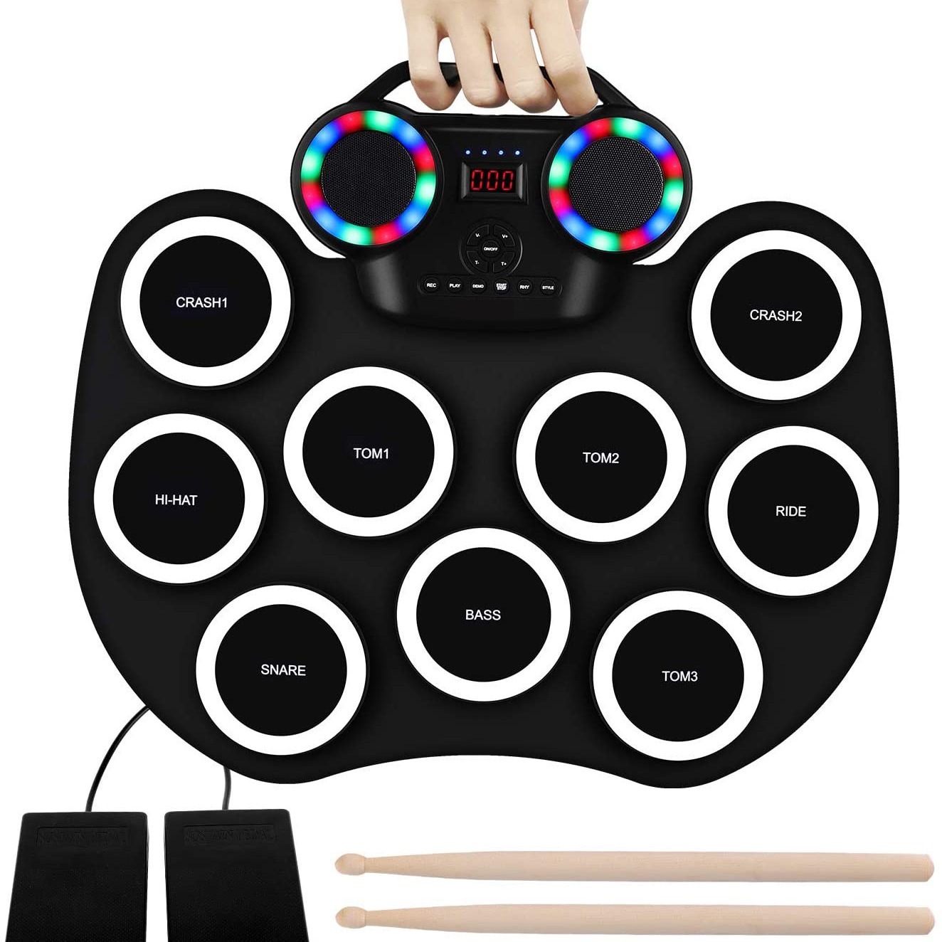 Electronic Drum Set Roll Up - Roll-Up Taşınabilir Elektronik Davul Seti Bluetooth