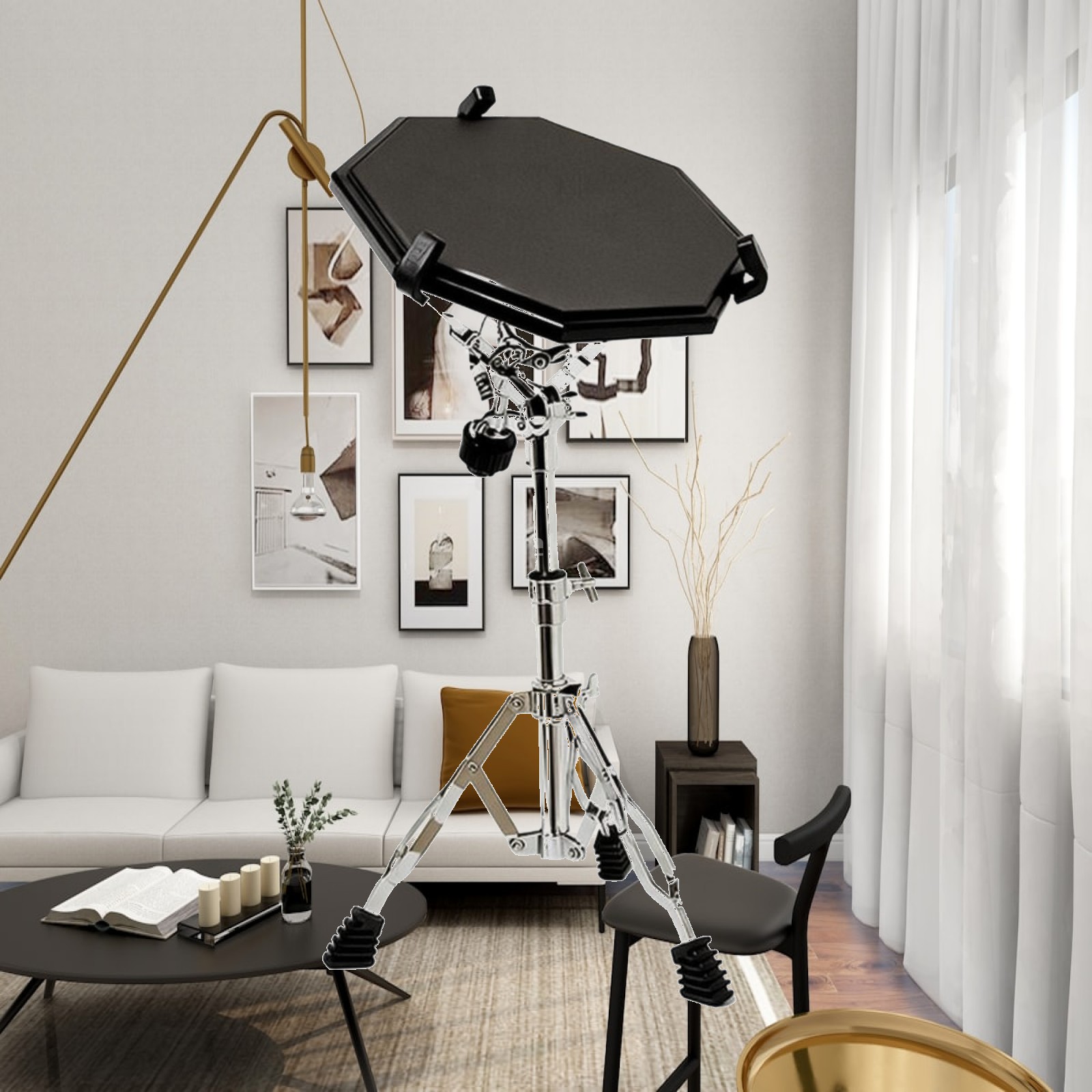 Drum Practice Pad - Ayarlanabilir Standlı 12 İnçlik Davul Pratik