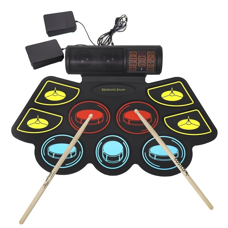 Electronic Drum Set Roll Up - Renkli Silikon Jel Rulo Tipi Elektronik