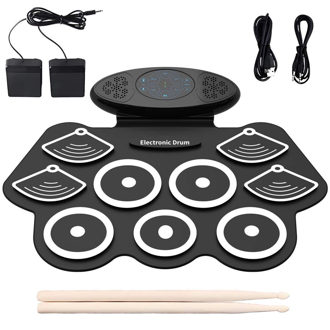Electronic Drum Set Roll Up - Taşınabilir, Katlanabilir Elektronik Davul Seti, 9