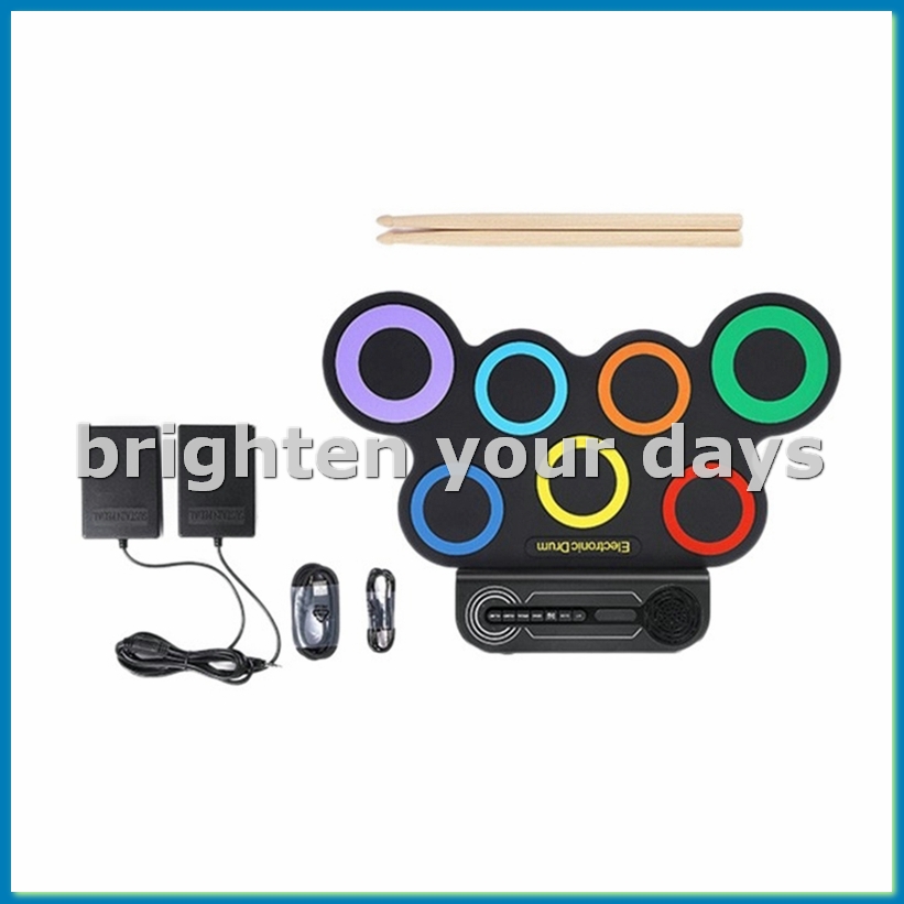 Electronic Drum Set Roll Up - Elektrikli Davul Seti Dahili Hoparlör, Çocuklar