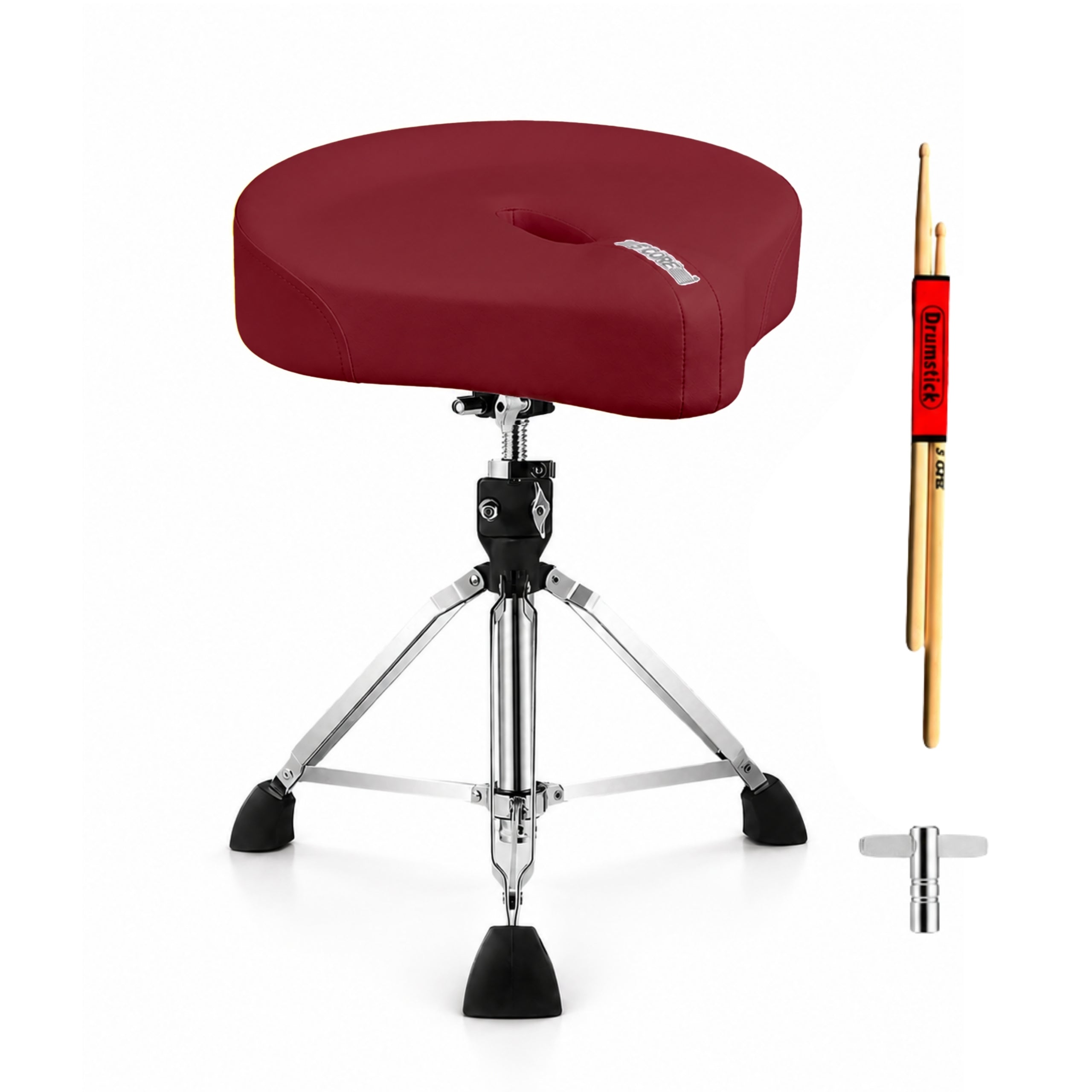 Drum Throne Adjustable - 5 Çekirdekli, Dolgulu, 4 İnç Ergonomik,