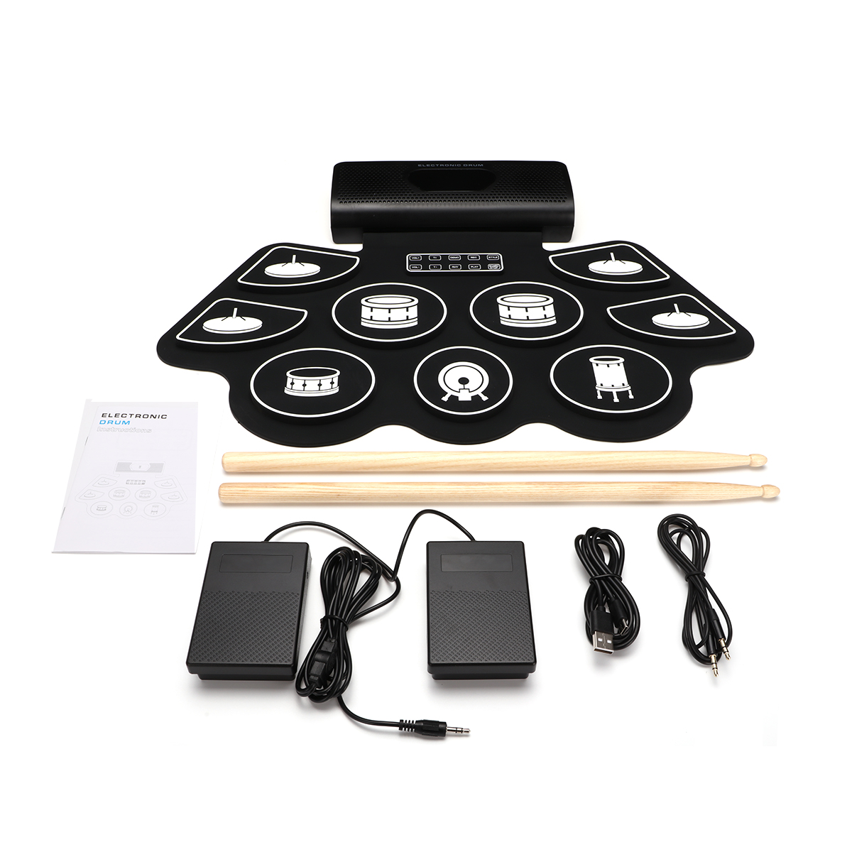 Electronic Drum Set Roll Up - 9 Pedli Elektronik BT Rulo Tipi
