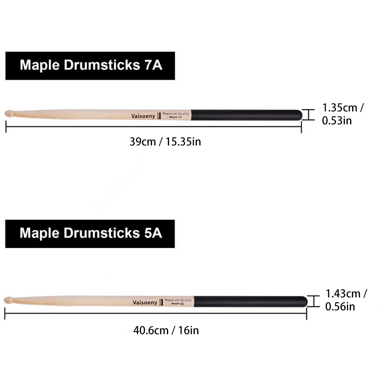 12 Çift Klasik 5A/7A Akçaağaç  - Drumsticks 5A Maple incelemesi ve fiyatı