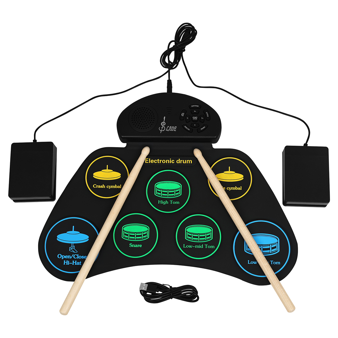 SLADE SD‑7 Katlanabilir Elektr - Electronic Drum Set Roll Up incelemesi ve fiyatı