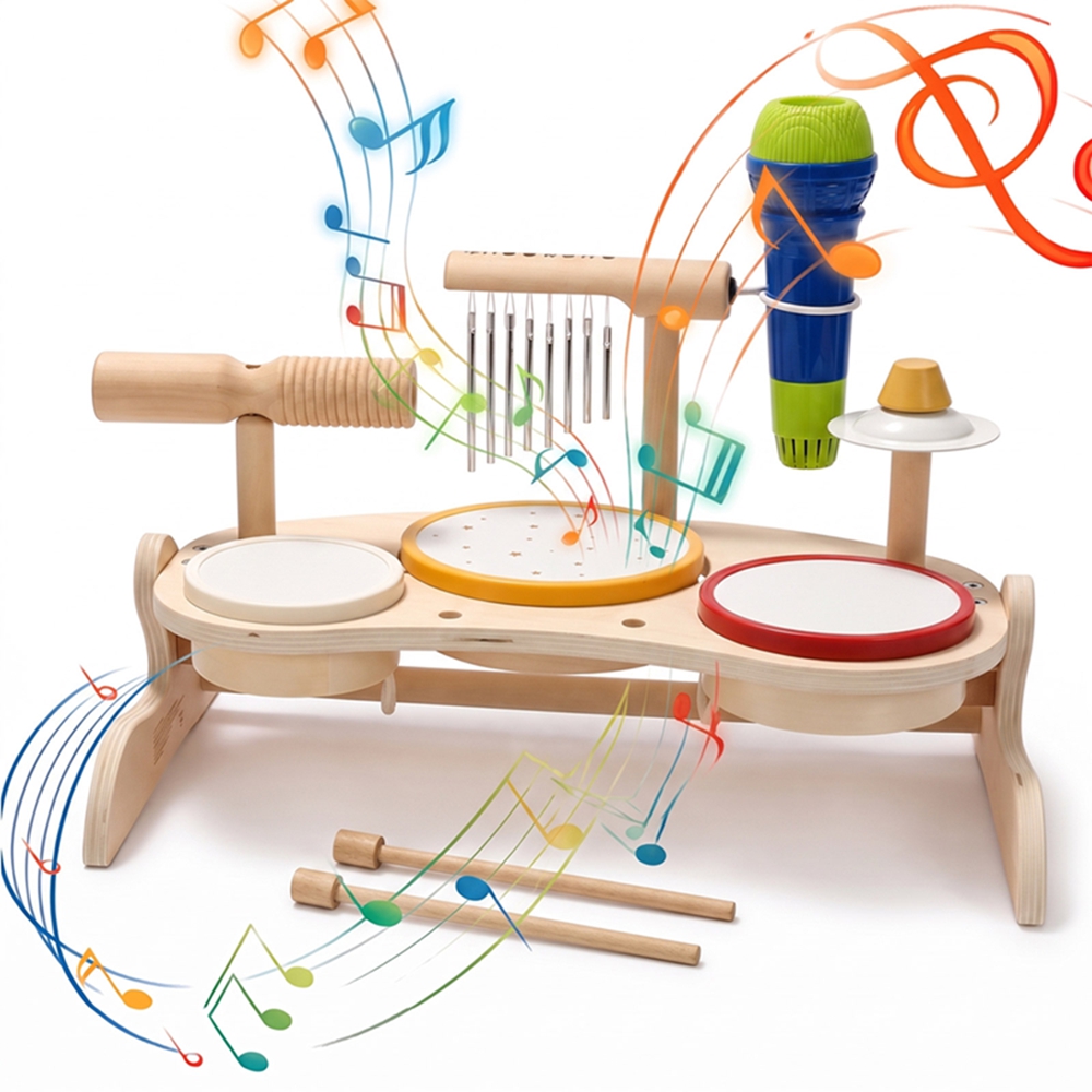 Çocuklar İçin Ahşap Davul Seti - Electronic Drum Kit For Kids incelemesi ve fiyatı