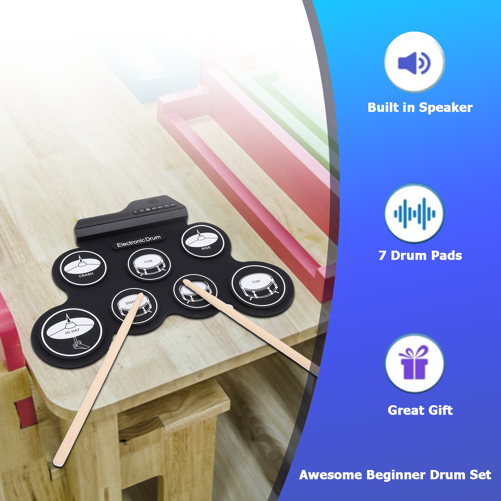 Taşınabilir Elektronik Davul R - Electronic Drum Set Roll Up incelemesi ve fiyatı